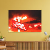 Wegwezen naar de hel canvas afdruk (Insitu (Woonkamer))