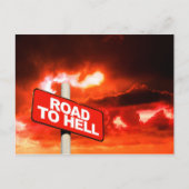 Wegwezen naar hel briefkaart (Voorkant)