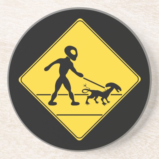 Wegwijzer — Alien Crossing Zandsteen Onderzetter (Voorkant)