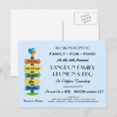 Wegwijzer Bewaar de datum van reünie, feest of eve Aankondigingskaart (Voorkant / Achterkant)