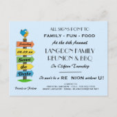 Wegwijzer Bewaar de datum van reünie, feest of eve Aankondigingskaart (Voorkant)