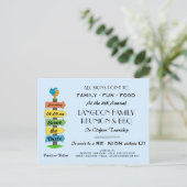 Wegwijzer Bewaar de datum van reünie, feest of eve Aankondigingskaart (Staand voorkant)