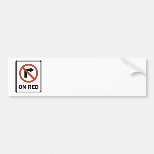 Wegwijzer - Geen rechtskeuze rood Bumpersticker (Voorkant)