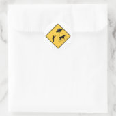 Wegwijzer — Koe en UFO Ronde Sticker (Tas)
