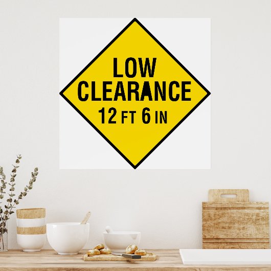 Wegwijzer met lage klaring poster (Keuken)