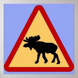 Wegwijzer Moose (Elk) Poster