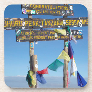 Wegwijzer op de top van Kilimanjaro Kenia Onderzetter