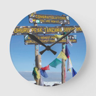 Wegwijzer op de top van Kilimanjaro Kenia Ronde Klok