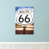 Wegwijzer Route 66, Arizona Canvas Afdruk (Insitu (Houten vloer))