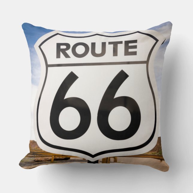 Wegwijzer Route 66, Arizona Kussen (Voorkant)