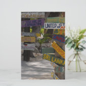 Wegwijzer Rum Point Grand Cayman Briefpapier (Staand voorkant)