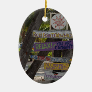 Wegwijzer Rum Point Grand Cayman Keramisch Ornament