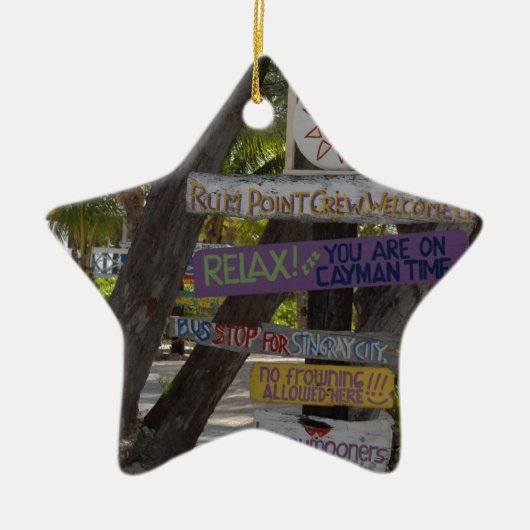 Wegwijzer Rum Point Grand Cayman Keramisch Ornament (Voorkant)