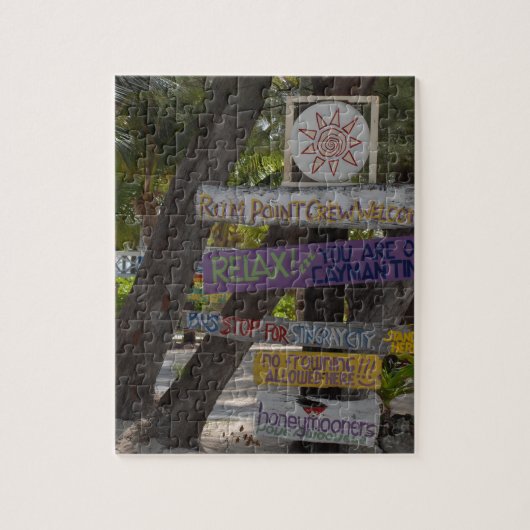 Wegwijzer Rum Point Grand Cayman Legpuzzel (Verticaal)