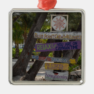 Wegwijzer Rum Point Grand Cayman Metalen Ornament