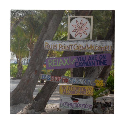 Wegwijzer Rum Point Grand Cayman Tegeltje (Voorkant)