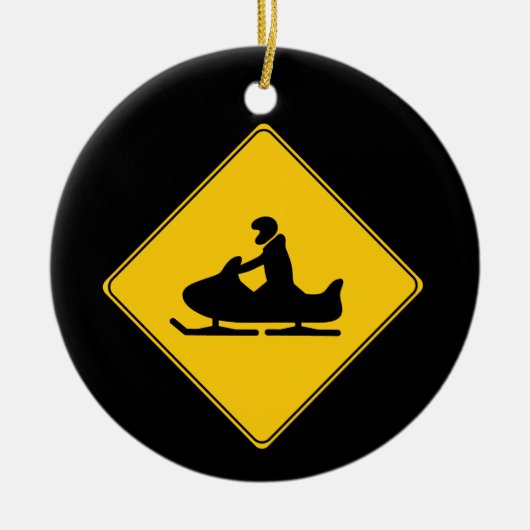 Wegwijzer — Snowmobile Keramisch Ornament (Voorkant)