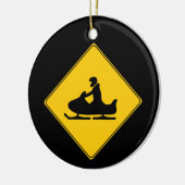 Wegwijzer — Snowmobile Keramisch Ornament (Links)