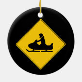 Wegwijzer — Snowmobile Keramisch Ornament (Achterkant)