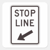 Wegwijzer stoppen vierkante sticker (Voorkant)