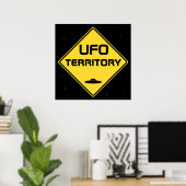 Wegwijzer UFO-territorium Poster (Thuiskantoor)