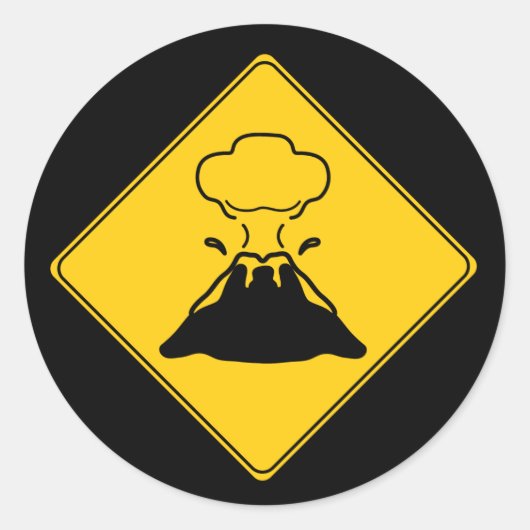 Wegwijzer — Volcano Ronde Sticker (Voorkant)
