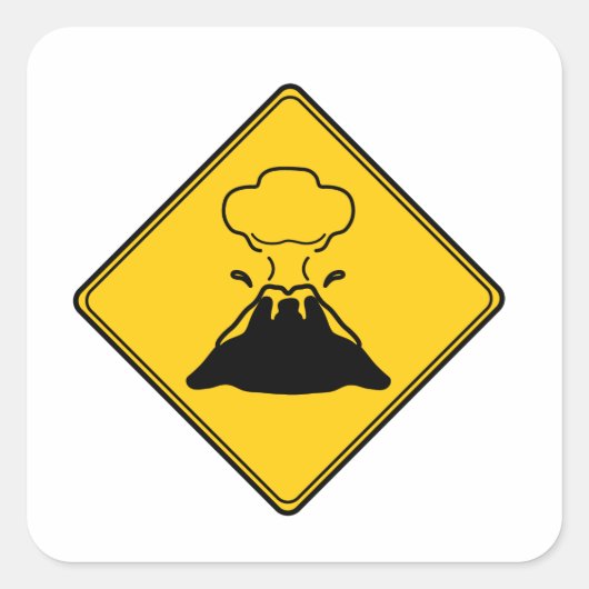 Wegwijzer — Volcano Vierkante Sticker (Voorkant)