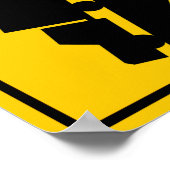 Wegwijzer voor heuvel- of steepgradenwaarschuwing poster (Hoek)