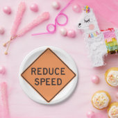 Wegwijzer voor lagere snelheid papieren bordje (Feest)