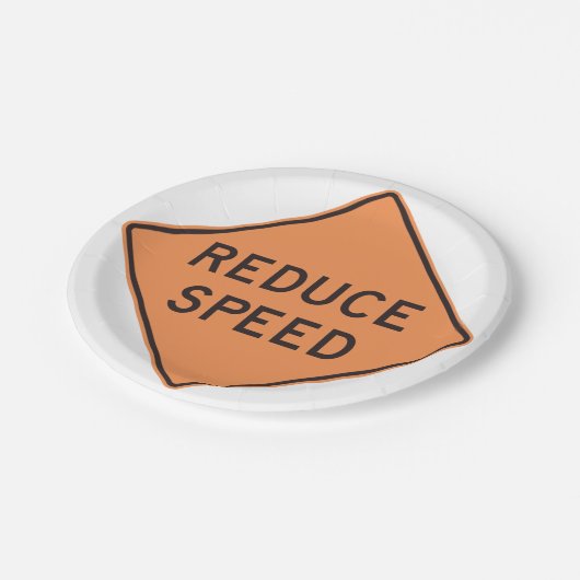 Wegwijzer voor lagere snelheid papieren bordje (Gekanteld)