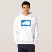 Wegwijzer vrachtwagenroute Blauw transportsymbool Hoodie (Voorkant volledig)