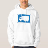 Wegwijzer vrachtwagenroute Blauw transportsymbool Hoodie (Voorkant)