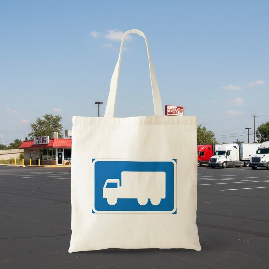 Wegwijzer vrachtwagenroute Blauw transportsymbool Tote Bag