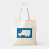 Wegwijzer vrachtwagenroute Blauw transportsymbool Tote Bag (Achterkant)