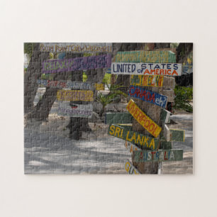 Wegwijzers bij Rum Point. Grand Cayman Legpuzzel