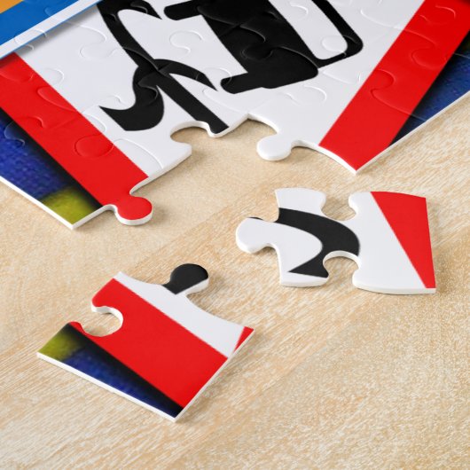 Wegwijzers en -auto's legpuzzel (Zijkant)