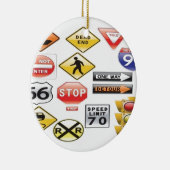 Wegwijzers en verkeerslichtontwerp keramisch ornament (Rechts)