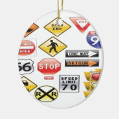 Wegwijzers en verkeerslichtontwerp keramisch ornament (Links)