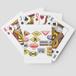 Wegwijzers en verkeerslichtontwerp pokerkaarten