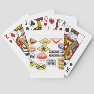 Wegwijzers en verkeerslichtontwerp pokerkaarten
