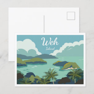 Weh-eiland Atjeh Indonesië reisillustratie Briefkaart