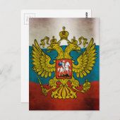 Wehende Flagge von Russland Briefkaart (Voorkant / Achterkant)