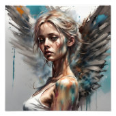 weibliches Porträtgestalt mit Eleganz Foto Afdruk (Voorkant)