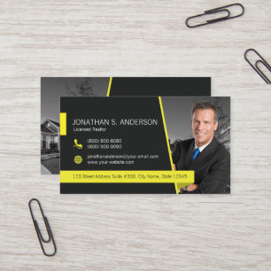 Weichert Realtor Visitekaartje zwart-geel