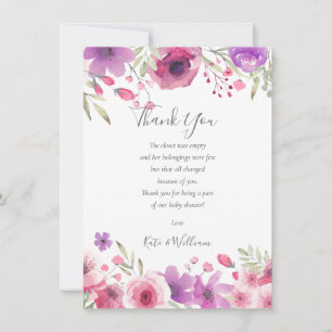 Weide Bloemen Baby Meisje Shower Bedankt Gedicht