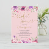 Weide Bloemen Bloem Bruiloftsborrel Kaart (Staand voorkant)