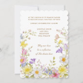 Weide Bloemen Frame Katholieke Bruiloft Kaart (Achterkant)