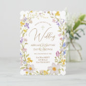 Weide Bloemen Frame Katholieke Bruiloft Kaart (Staand voorkant)