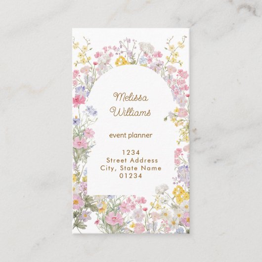 weide bloemen frame visitekaartje (Voorkant)