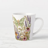 Weide Bloemen Luna Mot Botanisch Latte Mok (Rechts)